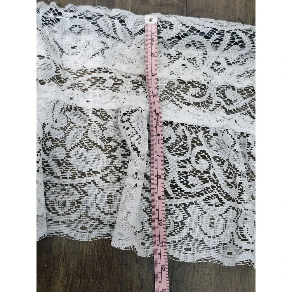 Vintage LACE VALANCE 15x54 White Cottagecore Country Decor